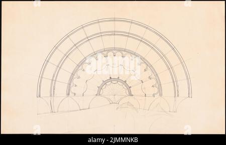 Orth August (1828-1901), pavillon de musique à Peterhof, Saint-Pétersbourg (1897) : sous-vue du plafond. Encre, crayon sur carton, 38,9 x 65,1 cm (y compris les bords de numérisation) Banque D'Images
