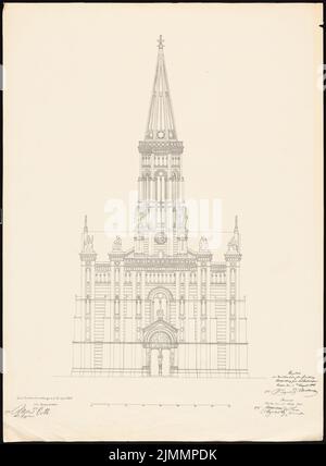 Orth August (1828-1901), Sionskirche, Berlin (11.08.1866): Voir. Encre sur papier, 70,1 x 51,5 cm (y compris les bords de numérisation) Banque D'Images