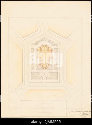 Orth August (1828-1901), Sionskirche, Berlin (10,1864): Département avec plan d'étage. Aquarelle crayon sur la boîte, 36,4 x 28,2 cm (y compris les bords de numérisation) Banque D'Images