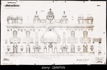 Raschdorff Julius (1823-1914), Cathédrale de Berlin (11/12,1909) : vue ouest de la partie inférieure environ 1: 200. Photo sur papier, 30,6 x 50 cm (bords de numérisation inclus) Banque D'Images