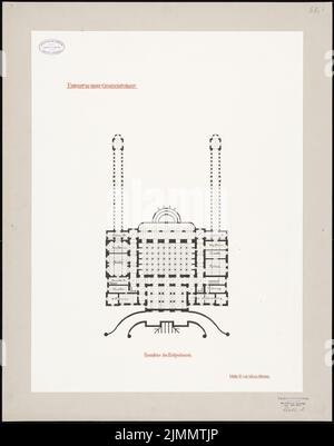 Boethke Julius (1864-1907), maison d'entreprise (1906): Grundriss EG. Encre sur papier, 74,8 x 58,8 cm (y compris les bords de numérisation) Banque D'Images