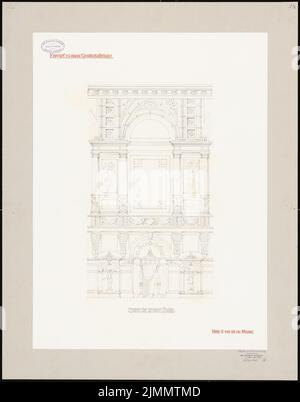 Boethke Julius (1864-1907), maison d'entreprise (1906): Vue intérieure, système de la grande salle. Crayon sur carton, 74,3 x 58,4 cm (y compris les bords de numérisation) Banque D'Images