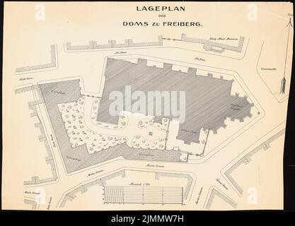 DIMM Ludwig (1849-1928), Cathédrale de Freiberg (sans dat.) : Département 1 : 200. Pression sur le papier, 54,5 x 75,7 cm (y compris les bords de numérisation) Banque D'Images