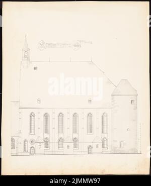 DIMM Ludwig (1849-1928), cathédrale de Freiberg (sans dat.) : vue du côté nord. Pression sur le carton, 77,6 x 66,6 cm (y compris les bords de numérisation) Banque D'Images