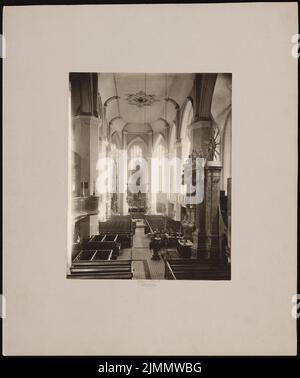 DIMM Ludwig (1849-1928), cathédrale de Saint-Marien, Fürstenwalde/Spree. Restauration. (1905-1905): Vue de l'intérieur vers le choeur (avant la reprise). Photo sur papier, 50,7 x 42,5 cm (bords de numérisation inclus) Banque D'Images