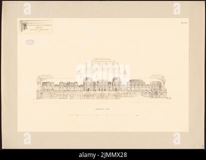 Hoßfeld & Hinckeldeyn, Reichstag, Berlin (sans dat.) : coupe A-B. Tuche aquarelle sur la boîte, 76,4 x 105,2 cm (y compris les bords de numérisation) Banque D'Images