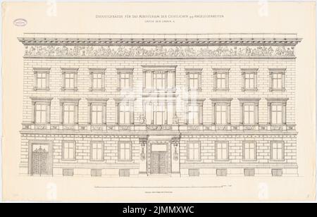 Kühn Bernhard (1838-1917), Ministère prussien de la Culture à Berlin (1879-1879) : vue de façade 1:50. Pression sur le papier, 67,1 x 104,9 cm (y compris les bords de numérisation) Banque D'Images