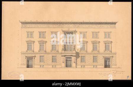 Kühn Bernhard (1838-1917), Ministère prussien de la Culture à Berlin (06.01.1877): Préalable, vue de façade. Tuche aquarelle sur la boîte, 28,7 x 46,9 cm (y compris les bords de numérisation) Banque D'Images