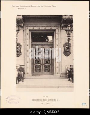 Kühn Bernhard (1838-1917), Ministère prussien de la Culture à Berlin (1879-1879) : vue du portail principal. Impression photo sur carton, 34 x 27,9 cm (y compris les bords de numérisation) Banque D'Images