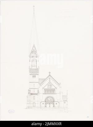 Kühn Bernhard (1838-1917), Immanuelkirche à Berlin (20 décembre 1993): Vue après exécution 1: 100. Encre, crayon sur carton, 81,3 x 62,3 cm (y compris les bords de numérisation) Banque D'Images