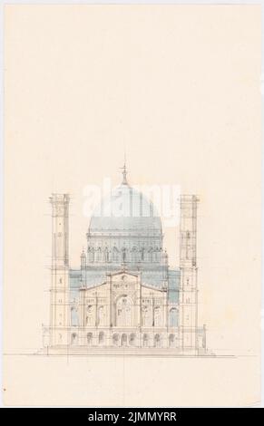 Lange Ludwig (1808-1868), Eglise du Rédempteur à Athènes (sans dat.): Vue. Crayon aquarelle sur papier, 33,9 x 21,9 cm (y compris les bords de numérisation) Banque D'Images