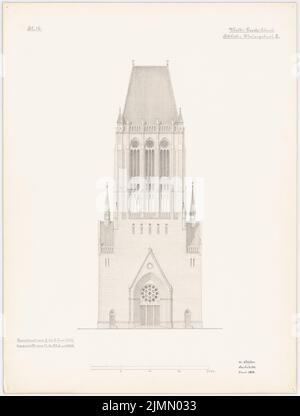 Löffler Wilhelm (né en 1850), église (06,1923): Vue. Crayon sur carton, 67,7 x 51,2 cm (y compris les bords de numérisation) Banque D'Images