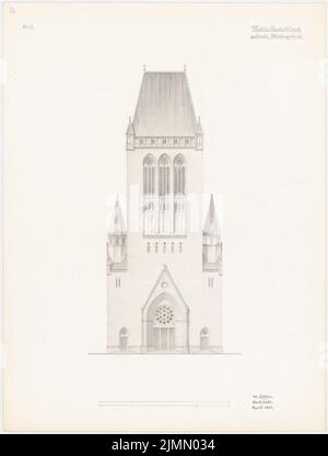 Löffler Wilhelm (né en 1850), église (04,1921) : vue sur l'entrée. Crayon sur carton, 66,9 x 50,5 cm (y compris les bords de numérisation) Banque D'Images