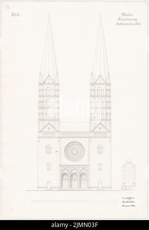 Löffler Wilhelm (né en 1850), église (01,1922): Vue. Crayon sur carton, 50,9 x 34,5 cm (y compris les bords de numérisation) Banque D'Images