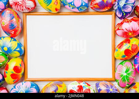 Collection cadre oeufs de pâques Banque D'Images