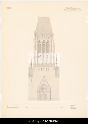 Löffler Wilhelm (né en 1850), église (09.): Vue. Crayon sur carton, 67,6 x 50,4 cm (y compris les bords de numérisation) Banque D'Images