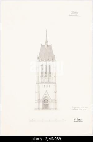 Löffler Wilhelm (né en 1850), église (06,1930): Vue. Crayon sur carton, 50 x 34,4 cm (y compris les bords de numérisation) Banque D'Images