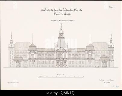 Kayser & von Großheim, universités d'arts visuels et de musique à Berlin-Charlottenburg (1898-1902): Université des Beaux-Arts: Vue 1: 200. Lithographie, 50,5 x 68,2 cm (y compris les bords de balayage) Banque D'Images