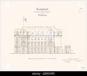 Architecte inconnu, directeur fiscal provincial à Magdebourg (env 1897): Ostern de vue 1: 100. Lithographie, 58,2 x 71,1 cm (y compris les bords de balayage) Banque D'Images