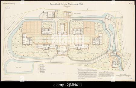 Architecte inconnu, clinique du fou de l'Université Christian Albrechts Kiel (env 1902): Département 1: 250. Lithographie, 79,4 x 131,9 cm (y compris les bords de balayage) Banque D'Images