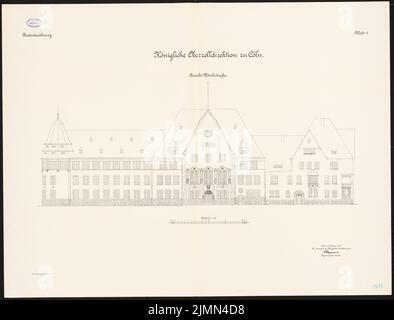 Architecte inconnu, directeur des douanes à Cologne (env 1913): Vue 1: 100. Lithographie, 88,1 x 115,7 cm (y compris les bords de balayage) Banque D'Images