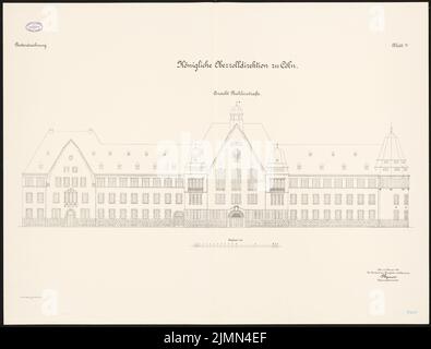 Architecte inconnu, directeur des douanes à Cologne (env 1913): Vue 1: 100. Lithographie, 87,6 x 115,3 cm (y compris les bords de balayage) Banque D'Images