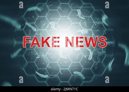 Illustration de fausses informations sur le virus Covid-19 dans les médias de masse Banque D'Images