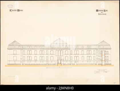 Architecte inconnu, clinique médicale de l'Université de Philipp Marburg (env 1887): RISS vue arrière 1: 100. Lithographie, 73,3 x 102,6 cm (y compris les bords de balayage) Banque D'Images