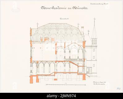 Architecte inconnu, Université de Münster. Nouvelle académie (env 1879): section 1: 100. Lithographie, 50 x 66,2 cm (y compris les bords de balayage) Banque D'Images