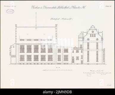 Architecte inconnu, Université de Münster. Bibliothèque (1906) : intention du Nord 1 : 100. Lithographie, 50,7 x 65,3 cm (y compris les bords de balayage) Banque D'Images