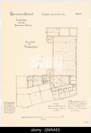 Koppen, casino en garnison, Kassel (1901-1903): Plan d'étage DG 1: 100. Lithographie, 67,4 x 48,4 cm (y compris les bords de balayage) Banque D'Images