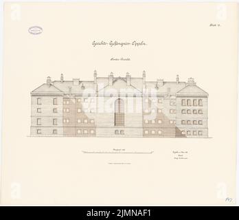 Architecte inconnu, juridiction à Oppeln (1888): RISS back View 1: 100. Lithographie, 65,9 x 76,4 cm (y compris les bords de balayage) Banque D'Images