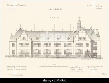 Reinmann, Kadettenhaus in Oranienstein (1900-1902): Bâtiment d'enseignement: RISS Süd View 1: 100. Lithographie, 50,9 x 70,8 cm (y compris les bords de balayage) Banque D'Images