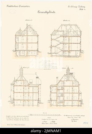 Reinmann, Kadettenhaus à Oranienstein (1899-1903): Lazarett: Sections 1: 100. Lithographie, 71,1 x 51,1 cm (y compris les bords de balayage) Banque D'Images