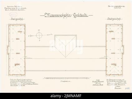 Choux crus, casernes pour 2 escadrons hussards à Paderborn (1901-1904): Construction d'équipes: Plan d'étage 2nd grenier 1: 100. Lithographie, 48,7 x 68,9 cm (y compris les bords de balayage) Banque D'Images