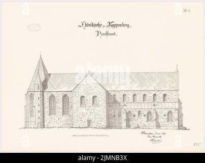 Architecte inconnu, Église de l'Abbaye, Kappenberg. Restauration (1887): Vue du nord 1: 100. Lithographie, 51,1 x 68,8 cm (y compris les bords de balayage) Banque D'Images