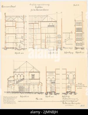 Koppen, casino en garnison, Kassel (1901-1903): Sections 1: 100. Lithographie, 67,1 x 54,3 cm (y compris les bords de balayage) Banque D'Images