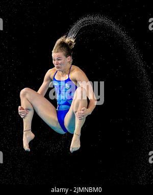 Clara Kerr, en Écosse, en action lors de la première édition du Springboard féminin de 3m au Sandwell Aquatics Center, le dixième jour des Jeux du Commonwealth de 2022 à Birmingham. Date de la photo: Dimanche 7 août 2022. Banque D'Images