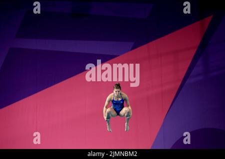 Clara Kerr, en Écosse, en action lors de la première édition du Springboard féminin de 3m au Sandwell Aquatics Center, le dixième jour des Jeux du Commonwealth de 2022 à Birmingham. Date de la photo: Dimanche 7 août 2022. Banque D'Images