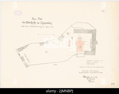 Architecte inconnu, Église de l'Abbaye, Kappenberg. Restauration (1887): Selon plan 1: 600. Lithographie, 51,2 x 69 cm (y compris les bords de balayage) Banque D'Images