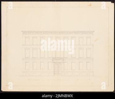 Knoblauch Eduard (1801-1865), immeuble résidentiel urbain de trois étages (avant 1848): Vue de face. Encre, 33,3 x 41,2 cm (y compris les bords de numérisation) Banque D'Images