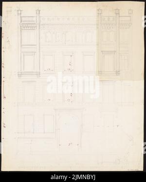 Knoblauch Eduard (1801-1865), immeuble de trois étages avec demi-étage (après 1848): Vue de face. Crayon, 57,4 x 48,6 cm (y compris les bords de numérisation) Banque D'Images