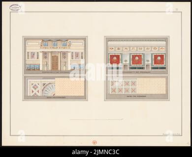 Busse Carl Ferdinand (1802-1868), bâtiment privé (sans année) : mur, couverture et plancher en salle de danse et salle à manger. Tuche aquarelle sur papier, 58,9 x 76,6 cm (y compris les bords de numérisation) Banque D'Images