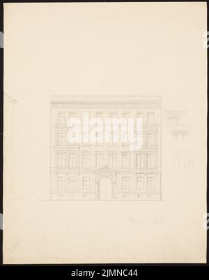 Knoblauch Eduard (1801-1865), immeuble de quatre étages (après 1848): Vue de face, détail d'intersection, études détaillées. Crayon, 61,2 x 48,2 cm (y compris les bords de numérisation) Banque D'Images