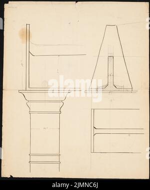 Knoblauch Eduard (1801-1865), ambassade de Russie, Berlin (1840-1841): Détails porte-fonte pour le jardin d'hiver. Encre sur papier, 72,3 x 60,1 cm (y compris les bords de numérisation) Banque D'Images