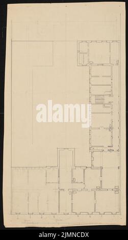 Knoblauch Eduard (1801-1865), Leipziger Straße 2 à Berlin (env 1847): plan d'étage rez-de-chaussée. Encre et crayon, 56,8 x 31,7 cm (y compris les bords de numérisation) Banque D'Images