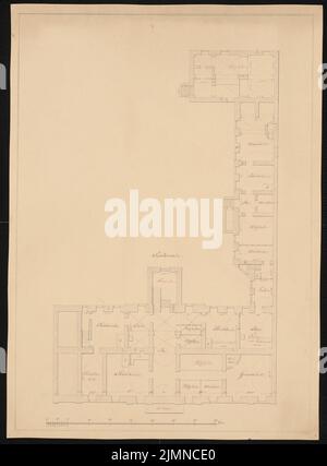 Knoblauch Eduard (1801-1865), Leipziger Straße 2 à Berlin (env 1847): plan d'étage. Encre et crayon, 53,8 x 39,7 cm (y compris les bords de numérisation) Banque D'Images