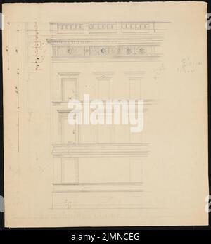 Knoblauch Eduard (1801-1865), Leipziger Straße 2 à Berlin (env 1847) : vue de façade (détail). Crayon, 68,6 x 62,9 cm (y compris les bords de numérisation) Banque D'Images