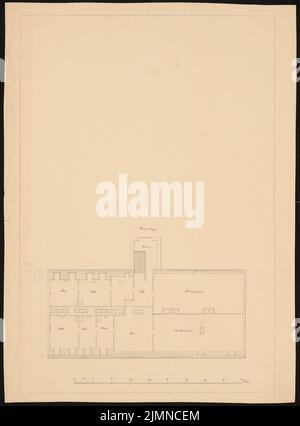 Knoblauch Eduard (1801-1865), Leipziger Straße 2 à Berlin (env 1847): plan d'étage grenier. Encre, 55,8 x 41,2 cm (y compris les bords de numérisation) Banque D'Images