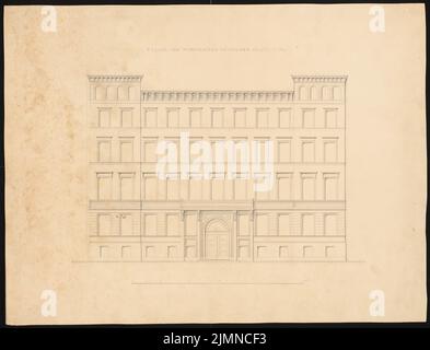 Knoblauch Eduard (1801-1865), Leipziger maison de location 16/17 à Berlin (env 1840) : vue avant. Encre, 40,2 x 52,7 cm (y compris les bords de numérisation) Banque D'Images